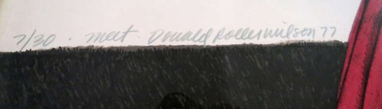 Rare Donald Roller Wilson Lithographic Print Titled MEET 1977